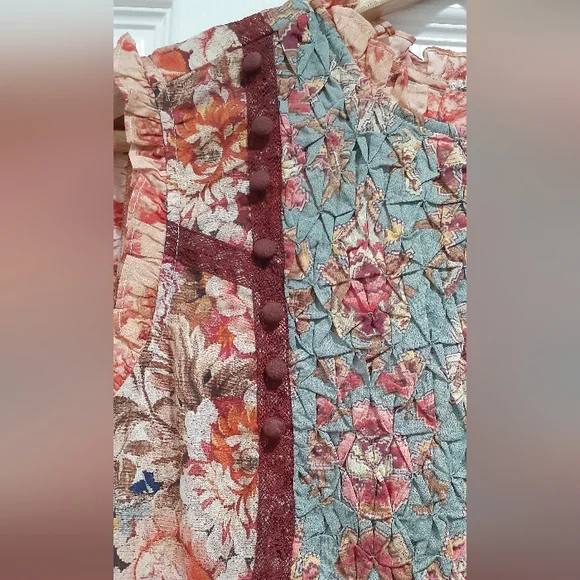 NEW W/O TAG Sundance Catalogue Sundance Outback Bloom Midi Patchwork Print Dress - Picture 5 of 12